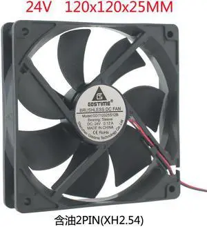 DC brushless cooling fan 24V 2Pin DC 12025 120mm 12CM cm