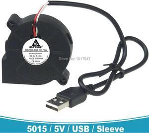2pcs 50mm x 15mm 5V USB Brushless DC Cooling Exhaust Blower Fan 5015S