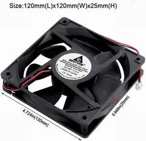 1Pieces DC 48V 0.12A 12cm 120mm x 25mm Ball Bearing 120x120x25mm Cooling Fan 48
