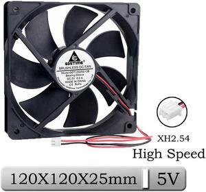 1 Pcs DC 5V 120x120x25mm 120mm 0.5A High Speed PC Brushless Cooling Fan 12025S 12cm 2Pin CPU Case Cooler