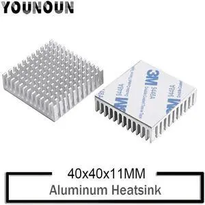 10pcs YOUNUON 40mm 40x40x11mm Aluminum Heatsink Heat Sink Radiator Cooling cr For Electronic Chip IC LED With Thermal Conductive