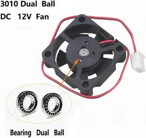 5 pcs Two Balls Bearing Fan 30mm x 10mm 12V 2Pin 2.0 Mini DC Brushless Cooling Radiator Cooler 30x30X10mm 3cm