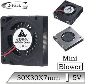 2 Pcs 3cm 3007S 30X30X7mm DC Cooling Fan 30mm 30mmx7mm 5V 0.2A Mini Blower 2Pin 3D Printer Cooler