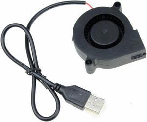 5 Pcs 5015S 5cm USB Fan 5V Black Brushless DC Cooling Blower Fan 50mm x 15mm Turbo Centrifugal Fan