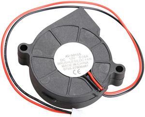 DC 12V Ultra Quiet MID Speed Brushless DC Blower Cooling Blower Fan 2 Wires 5015S Cooler Ventilador 0.06A 50*15mm Black