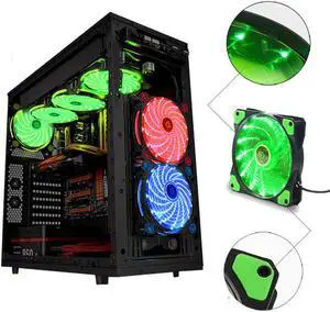 120mm LED Ultra Silent Computer PC Case Fan 15 LEDs 12V Cpu Heatsink Cooler master Cooling Fan DC 12V 4P 3P Connector #Y8