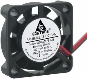 1 Piece 12V Small Micro Blushless DC Cooling Fan 25mm x 7mm 25x25x7mm Mini Radiator 2507 2pin 2.0