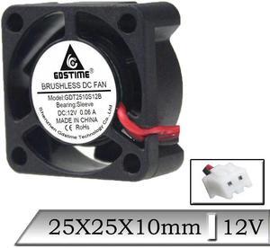 1 Pcs 12V 25x25x10mm 25mm Mini Brushless DC Cooling Cooler Fan 2.5cm 25mmx10mm 3D Printer fan Heatsink Fan