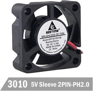 1 Piece 3010 5V 2Pin 3cm 30mm 30 x 30 x 10mm 5 Blades Mini DC Cooling Fan