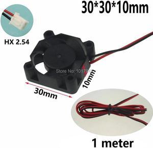 1 Pieces LOT Ball 3cm 3010S 30mm x 10mm DC 12V 2P 1M Wire Cooler Cooling Fan For 3D Printer