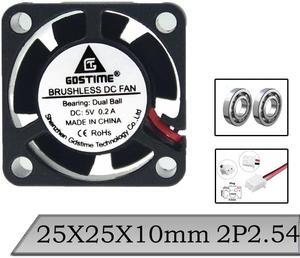 1pcs DC 5V 25x25x10mm 25mm Processor Ball Bearing Cooling Fan 2cm 2510 2Pin Mini Cooler Fan