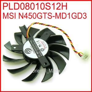 PLD08010S12H 12V 0.25A 75mm 3Wire 4Pin Fan For MSI N450GTS MD1GD3 Graphics Card Cooling Fan