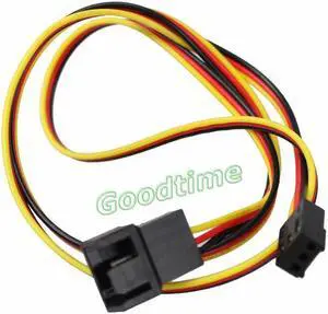 5pcs 60cm 1.97ft 3Pin Male to 3Pin Female Black PC Computer Cooling Fan Power Connector Extension Cable 600mm