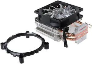 CPU Cooler Fan Dual Heatpipe Heat Sink with RGB Light for Intel LAG 1155 1156