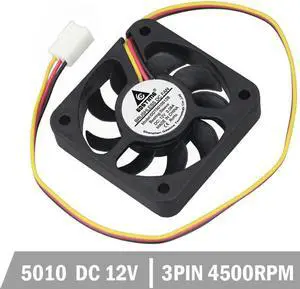 2pcs Lot 12V 3Pin 50x50x10 50mm 5cm 5010 DC Computer Brushless Cooling Cooler Fan