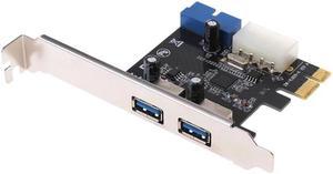 add on card USB 3.0 x2 PCI-E Expansion Card External 19 pin PCI-E Card 4pin IDE Power Connector