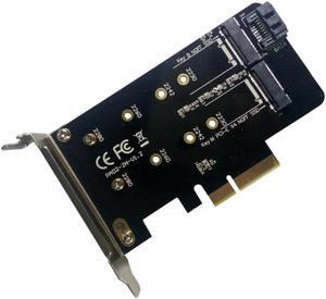 2 ports M.2 PCIE Adapter Card of M key M.2 NGFF SSD to PCI-E X4 Adapter and B key M.2 NGFF SSD to SATA Adaptor+7pin SATA Cable