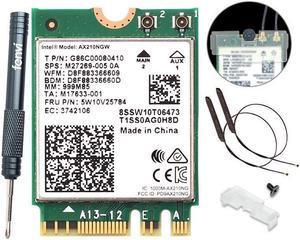 Fenvi Wi-Fi 6E AX210 802.11ax WiFi Card Tri-Band 5374Mbps 2.4Ghz/5G/6G Wireless Module MU-MIMO for Laptop Desktop,With Intel AX210NGW,Bluetooth 5.2,WiFi6 Adapter Support Win 10/11 64bit,M.2/NGFF 2230