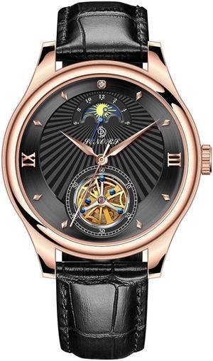 Luminous Hands Watch Skeleton Tourbillon Mechanical Watch Mens Automatic Sport Clock Glass Back See Through Watch