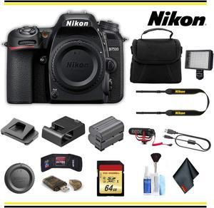 Nikon D7500 DSLR Camera Advanced Bundle Body W Bag Extra Battery LED Light Mic and More