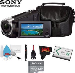 Sony HDR-CX405 Hd Camcorder Black + Sony 128Gb Uhs-I Microsdxc Memory Card (Class 10) + Deluxe Cleaning Kit Bundle 3 Year Warranty