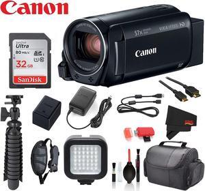 Canon VIXIA HF R800 Camcorder (Black) with    SanDisk 32gb SD card + Deluxe Cleaning Kit + 12  Tripod + MORE