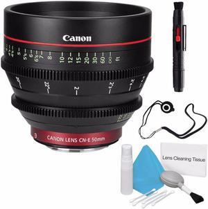 Canon CN-E 50mm T1.3 L F Cine Lens (International Model ) + Deluxe Cleaning Kit + Lens Cap Keeper 6AVE Bundle 4