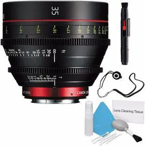 Canon CN-E 35mm T1.5 L F Cine Prime Lens EF Mount (International Model ) + Deluxe Cleaning Kit + Lens Cap Keeper 6AVE Bundle 4