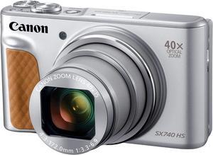 Canon PowerShot SX740 Digital Camera w/40x Optical Zoom & 3 Inch Tilt LCD - 4K VIdeo, Wi-Fi, NFC, Bluetooth Enabled (Silver)