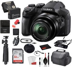 Panasonic Lumix DMCFZ300 Digital Camera with SanDisk 32gb SD card  Replacement Battery for DMWBLC12  MORE