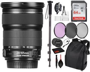 Canon EF 24-105mm f/3.5-5.6 IS STM Lens (9521B002) Essential Bundle Kit for Canon EOS - International Model No Warranty
