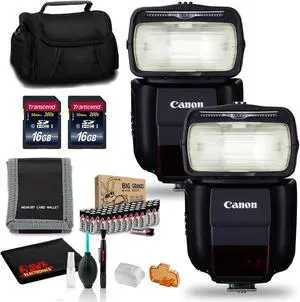 Canon Speedlite 430EX III (Intl Model) 2Pk with Two 16GB SD and AA Batteries