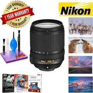 NIKON 18-140MM F/3.5-5.6G ED AF-S DX VR Lens with 1 Year Warranty and Corel Mac Photo Essentials Software Kit - Includes