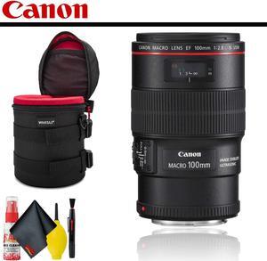 Canon EF 100mm f/2.8L Macro IS USM Lens With Lens Case AND Cleaning Kit