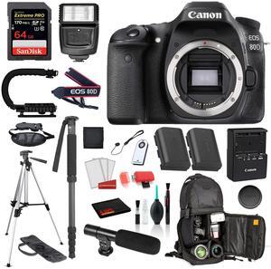 Canon EOS 80D Digital SLR Camera Body Only Bundle ?SanDisk Extreme Pro 64gb SD + MORE