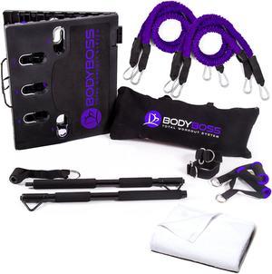 BodyBoss Home Gym 2.0 By 6Ave- Full Portable Gym Home Workout Bundle - PKG4-Purple
