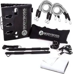 BodyBoss Home Gym 2.0 By 6Ave- Full Portable Gym Home Workout Bundle - PKG4-Silver
