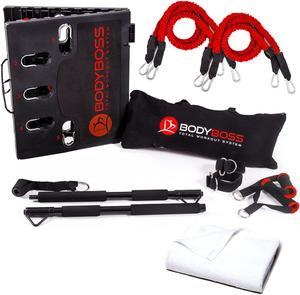 BodyBoss Home Gym 2.0 By 6Ave- Full Portable Gym Home Workout Bundle - PKG4-Red