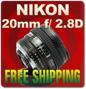 Nikon AF FX NIKKOR 20mm f/2.8D Fixed Zoom Lens with Auto Focus for Nikon DSLR Cameras International Version (No Warranty
