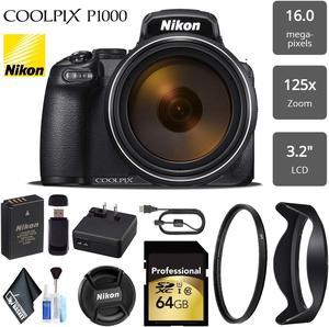 Nikon COOLPIX P1000 Digital Camera 16MP 125x Optical Zoom & Build in Wi-Fi + UV Protection Filter - (Intl Model)