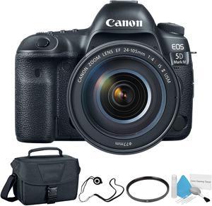 Canon EOS 5D Mark IV Digital SLR Camera with 24-105mm f/4L II Lens - Bundle with UV Filter + Canon Carrying Bag + Cleaning Kit + More