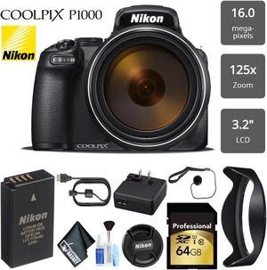 Nikon COOLPIX P1000 Digital Camera 16MP 125x Optical Zoom & Build in Wi-Fi + Lens Tissue Paper - (Intl Model)