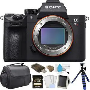 Sony Alpha a7R III Mirrorless Digital Camera (Body Only) Bundle with 64GB Memory Card + LCD Screen Protectors+ Carrying Case + More - Intl Model