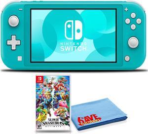 Nintendo Switch Lite Turquoise with Super Smash Bros  6Ave Cleaning Cloth