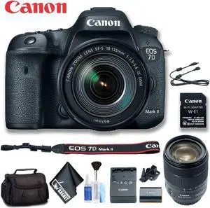 Canon EOS 7D Mark II DSLR Camera with 18-135mm f/3.5-5.6 IS USM Lens & W-E1 Wi-Fi Adapter (Intl Model) Standard Bundle
