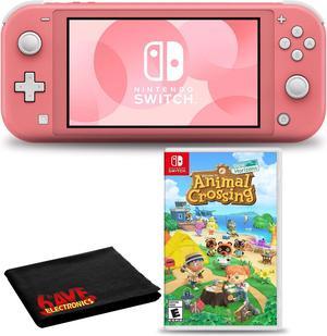 Nintendo Switch Lite Coral Bundle with Animal Crossing  6Ave Fiber Cloth