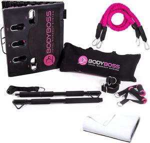 BodyBoss Home Gym 2.0 By 6Ave- Full Portable Gym Home Workout Bundle - PKG2-Pink