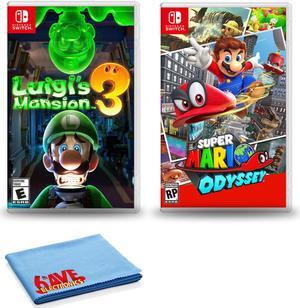 Nintendo Switch Luigis Mansion 3 with Super Mario Odyssey  Cleaning Cloth