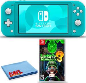 Nintendo Switch Lite Turquoise Bundle with 6Ave Cleaning Cloth  Luigis Mansion 3