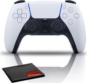 PlayStation 5 DualSense Wireless Controller (White) Bundle with Cleaning Cloth